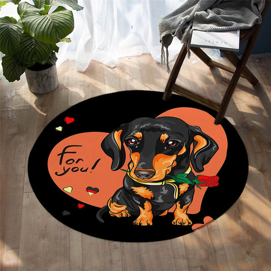 Dachshund Floor Rugs Carpet Round Area Floor Mat- Dachshund Shop.jpg