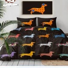 Dachshund Bed Colorful Puppy Printed Flat Sheet - Dachshund Shop.jpg