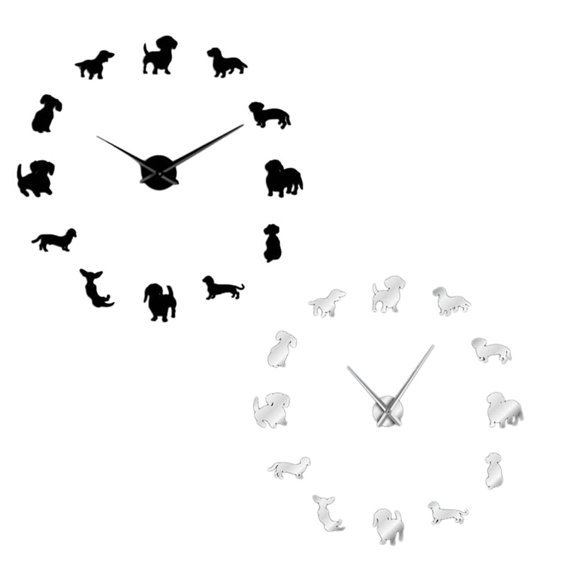 DIY Dachshund Wall Clock with Mirror Effect -Dachshund Shop.jpg