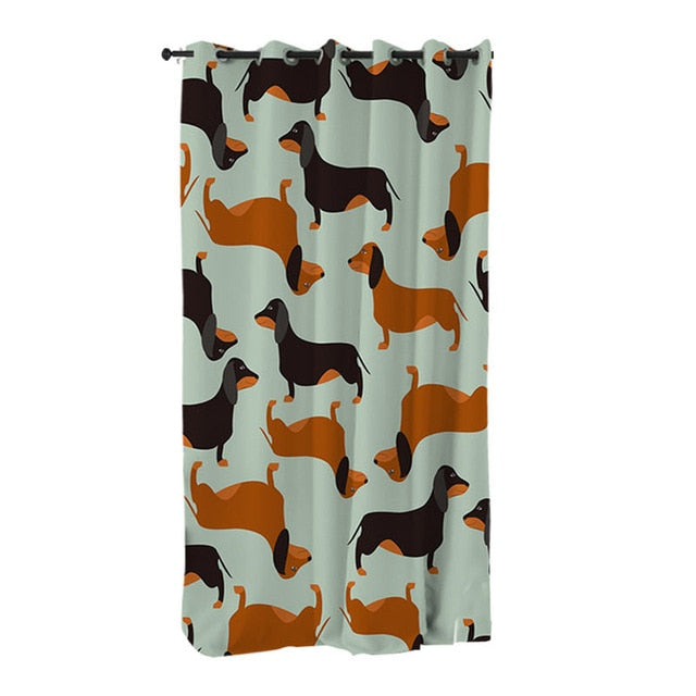 Dachshund Shower Curtain Cute Puppy Cartoon Decorative- Dachshund Shop.jpg