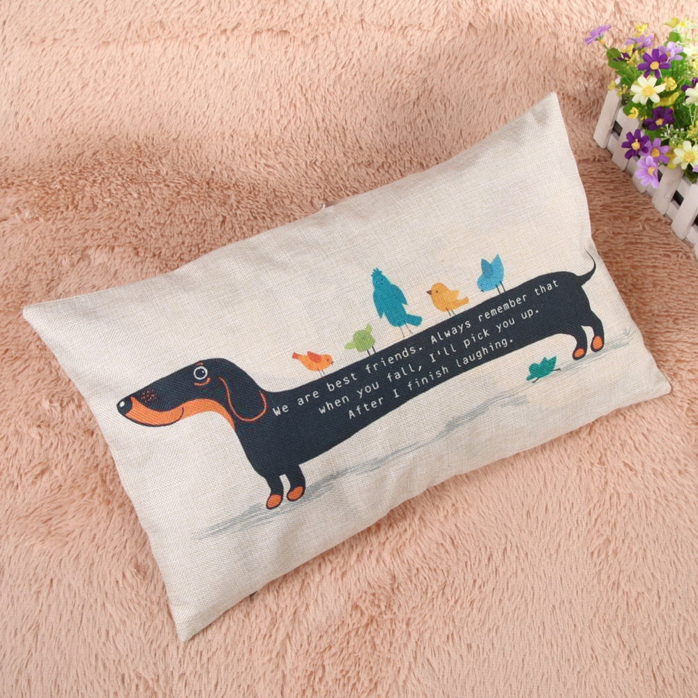 Dachshund Cushion Cover  cotton and linen Pillowcase - Dachshund shop.jpg